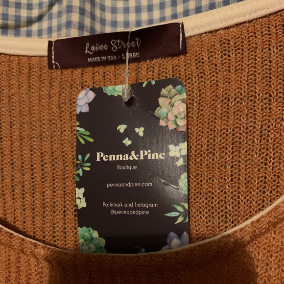 Laine Street Sweater/faux Shirt  Size L   NWT - Picture 5 of 7